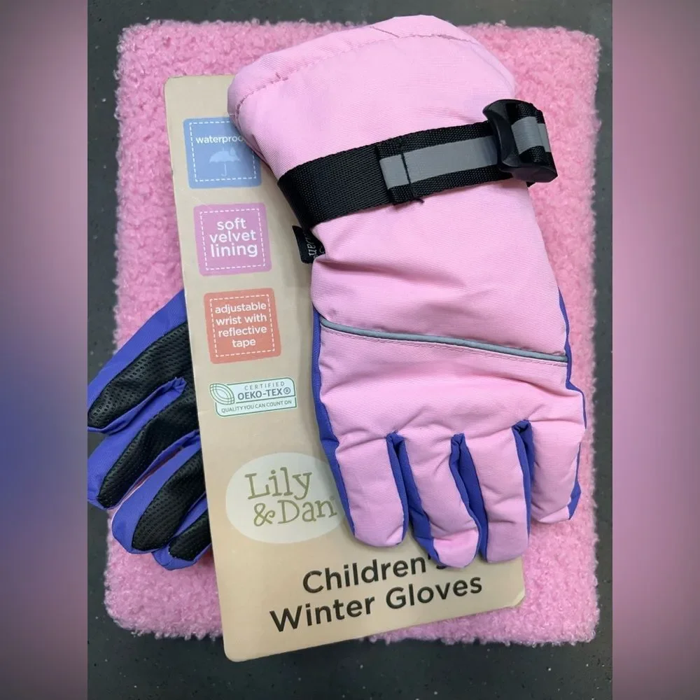 Cozy Pink and Purple Kids Mittens